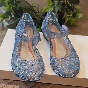 Kids Jelly Blue Glitter Princess Shoes